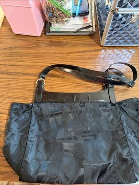 Salvatore Ferragamo Black Nylon & Leather Shoulder Bag / Hand Bag